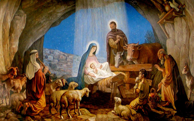 Manger scene holy family